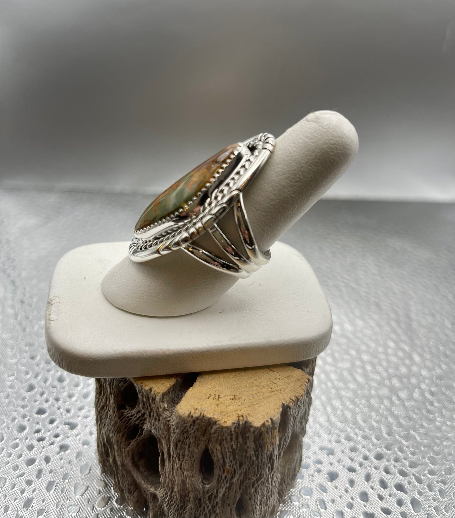 Desert Treasure: Green Turquoise set in Sterling Silver Ring