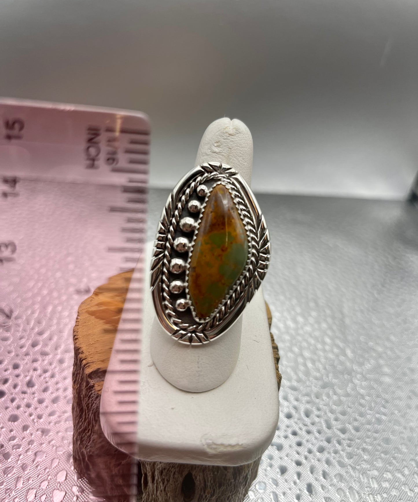 Desert Treasure: Green Turquoise set in Sterling Silver Ring