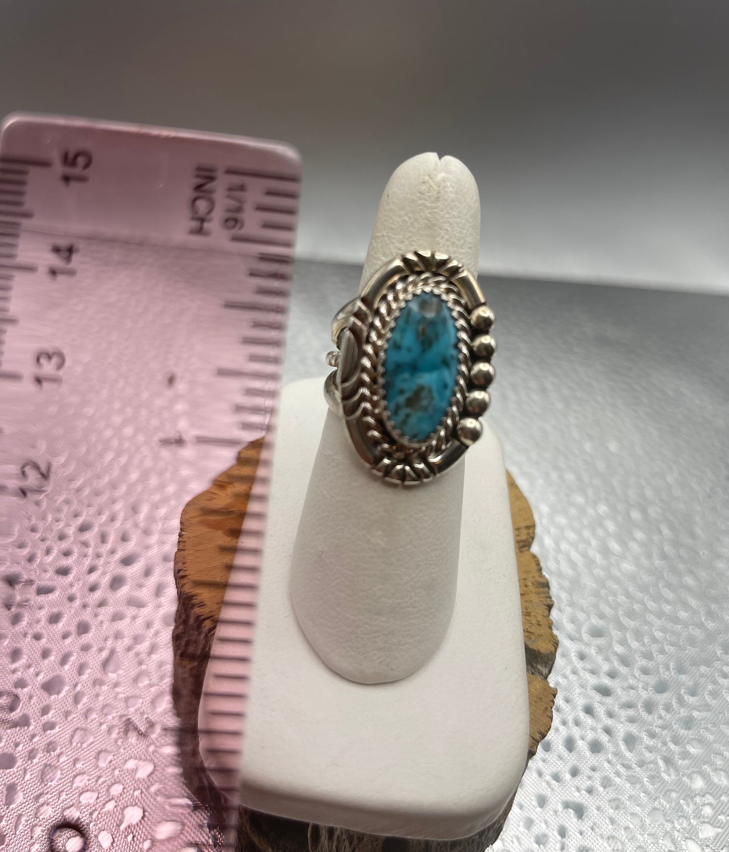 Desert Treasure: Blue Turquoise Ring set in Sterling Silver