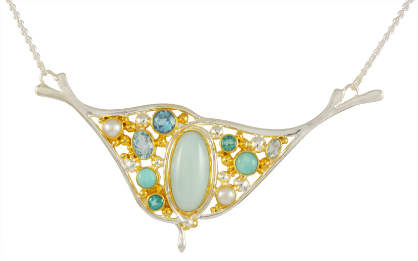 Michou Cascade Tahoe Blue Collection - Sterling Silver Necklace