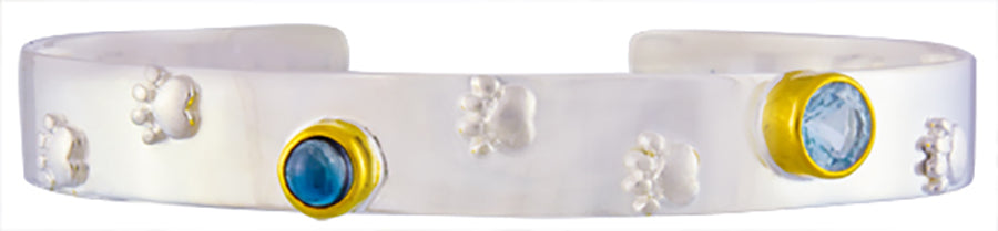 Sterling Silver Bracelet with Sky Blue Topaz and London Blue Topaz