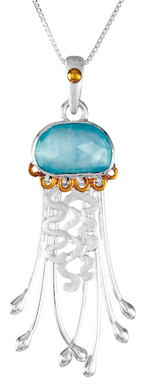 Sterling Silver Cuff with Amazonite + checkerboard cut crystal quartz+ Mother of Pearl