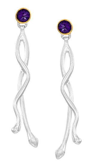 Sterling Silver Earring with African Amethyst