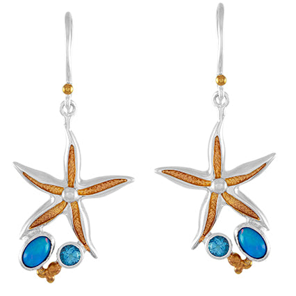 Sterling Silver Earring with Baby Blue Topaz