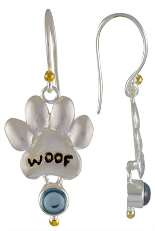Sterling Silver Earring with London Blue Topaz