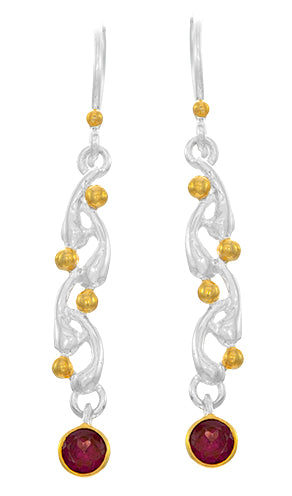 Sterling Silver Earring with Rhodolite Garnet