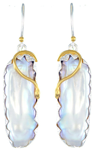 Sterling Silver Earring with White Freshwater Pearl