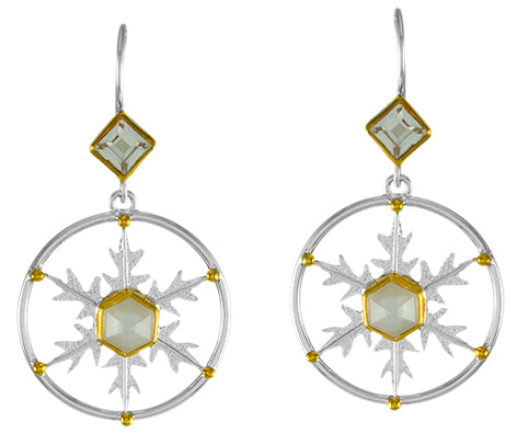 Sterling Silver Earring with White Topaz
