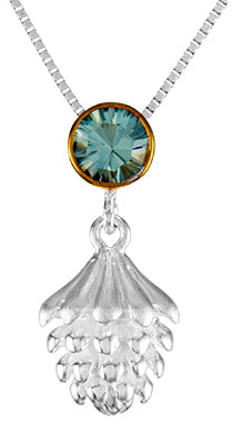 Sterling Silver Pendant with Green Amethyst