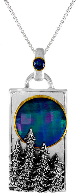 Sterling Silver Pendant with Trendy Solo Topaz