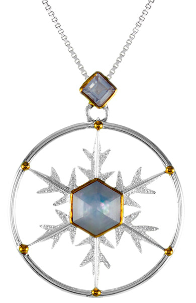 Sterling Silver Pendant with White Topaz