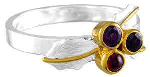 Sterling Silver Ring with Garnet and Rhodolite Garnet