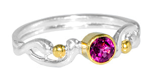 Sterling Silver Ring with Rhodolite Garnet