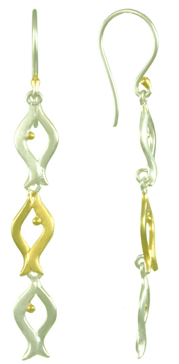 Sterling Silver and 22K Gold Vermeil Earring