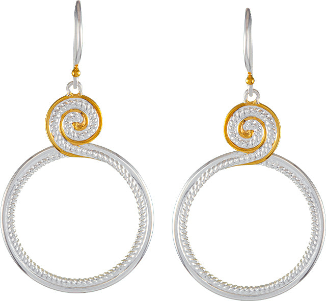 Sterling Silver and 22K Gold Vermeil Earring