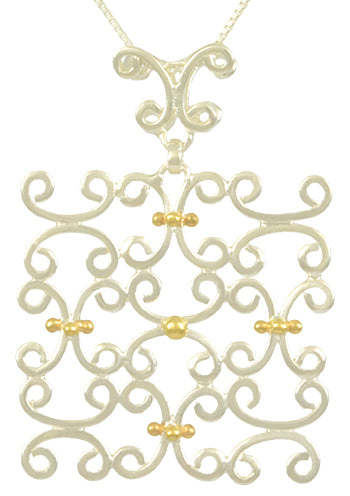 Sterling Silver and 22K Gold Vermeil Pendant