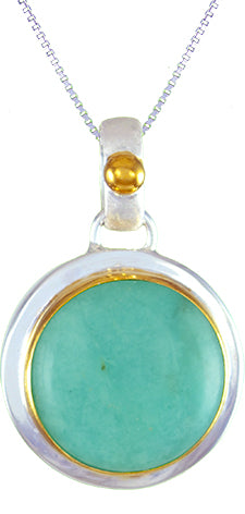 Sterling Silver and 22K Gold Vermeil Pendant with Amazonite