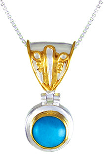 Sterling Silver and 22K Gold Vermeil Pendant with Amazonite