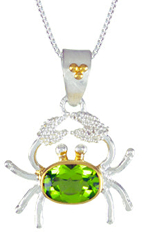 Sterling Silver and 22K Gold Vermeil Pendant with Peridot