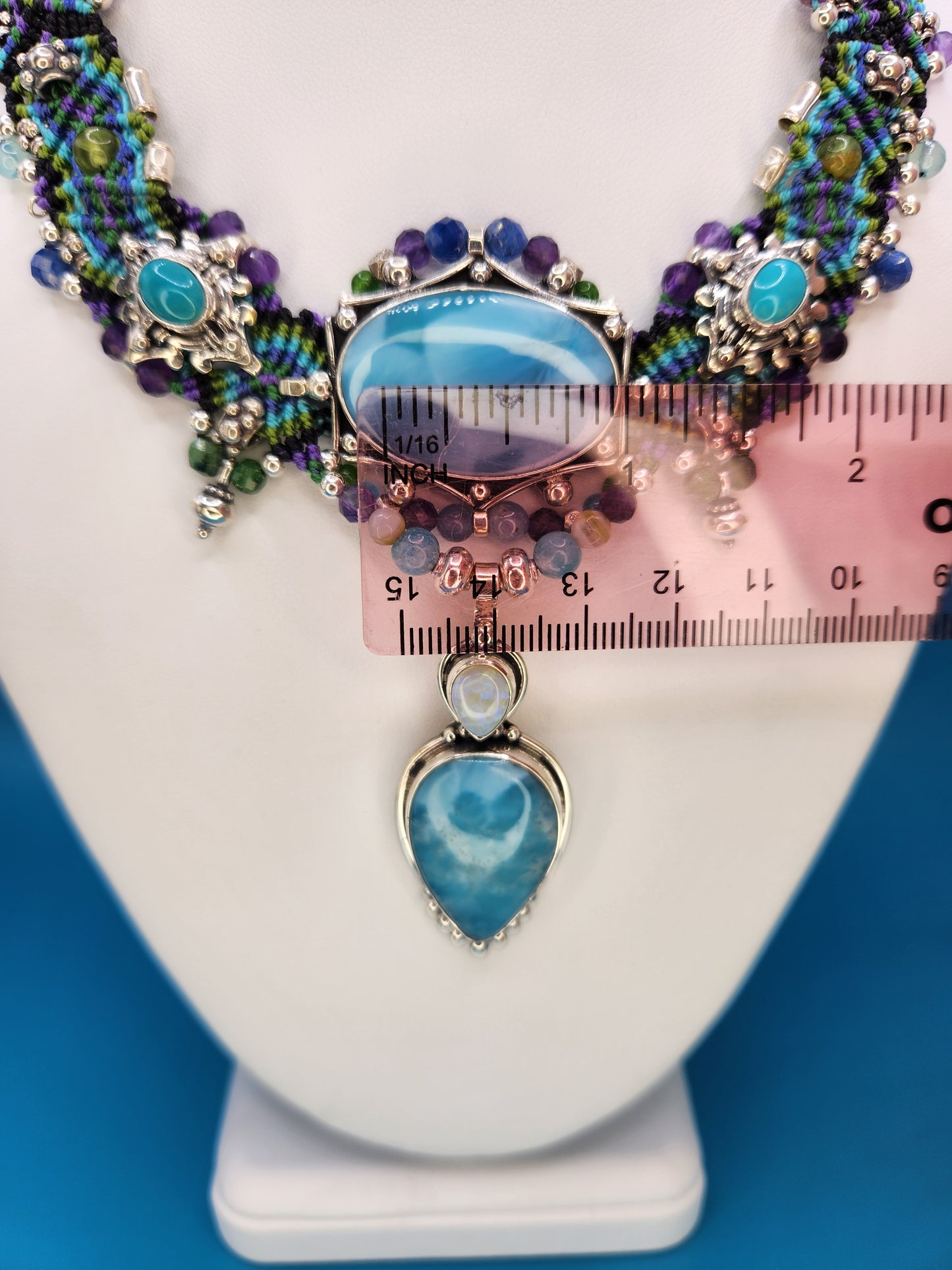 Isha Elafi - Larimar Opal Turquoise Necklace