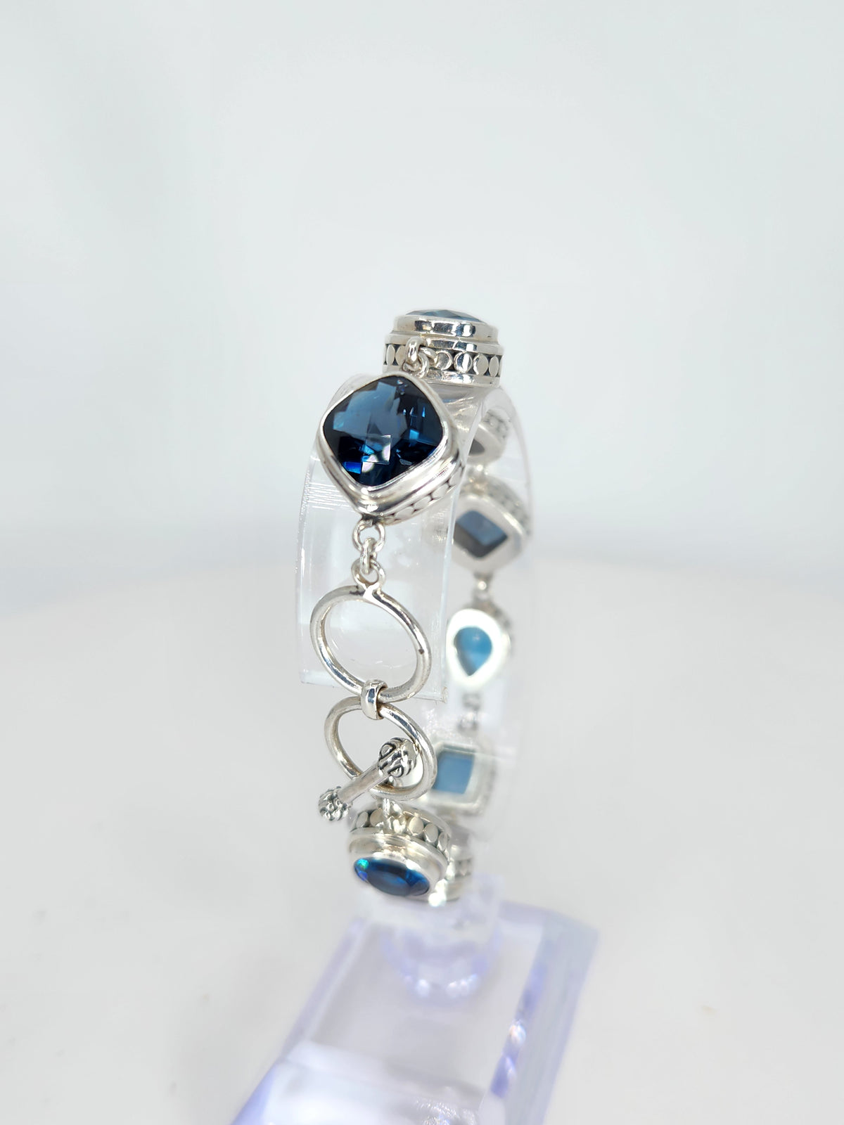 London Blue Topaz Sterling Silver Gemstone Fine Bracelets London Blue Topaz Sterling Silver Gemstone Fine Bracelets