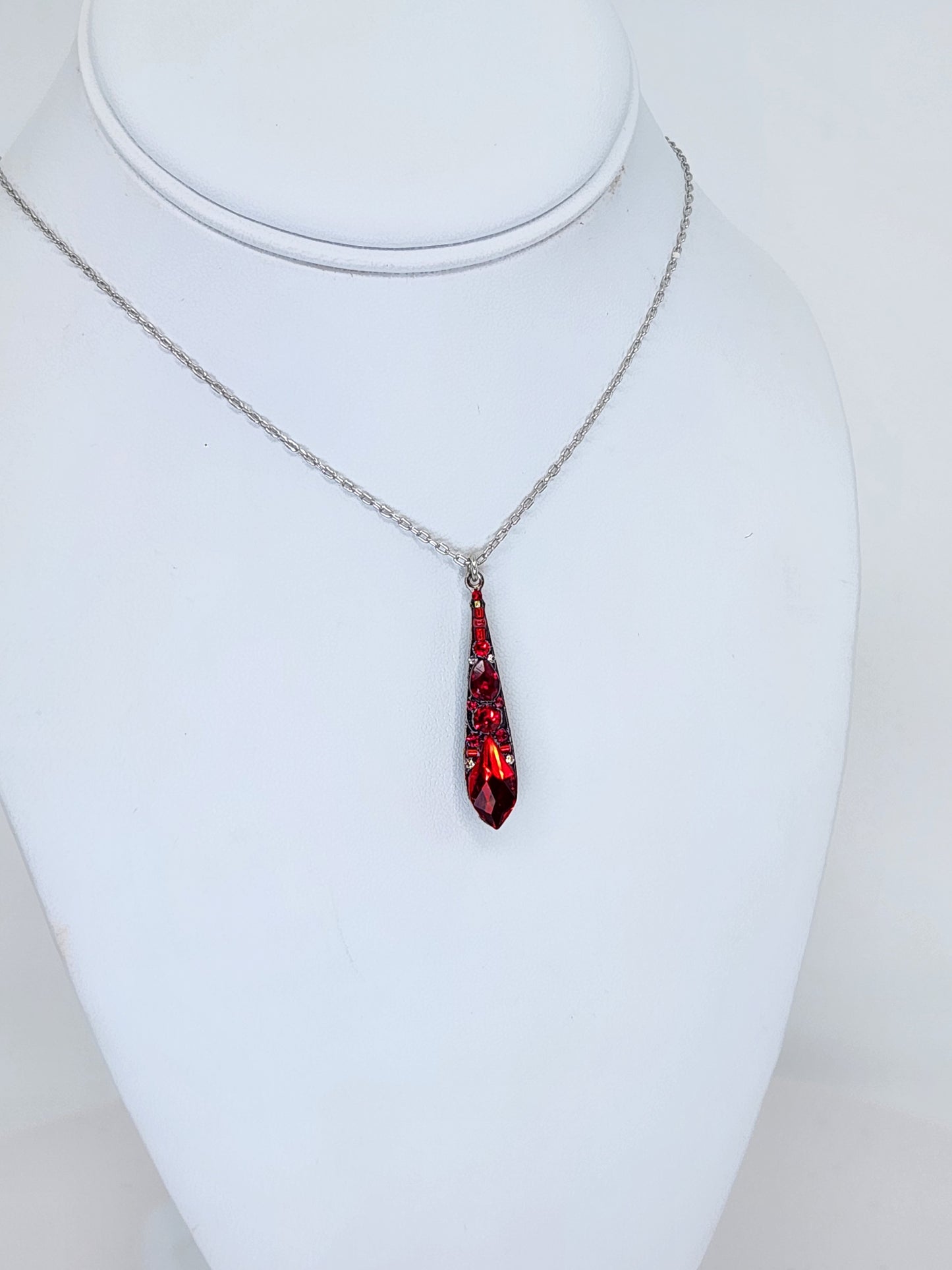 Firefly - Red Teardrop Necklace featuring Swarovski Crystals