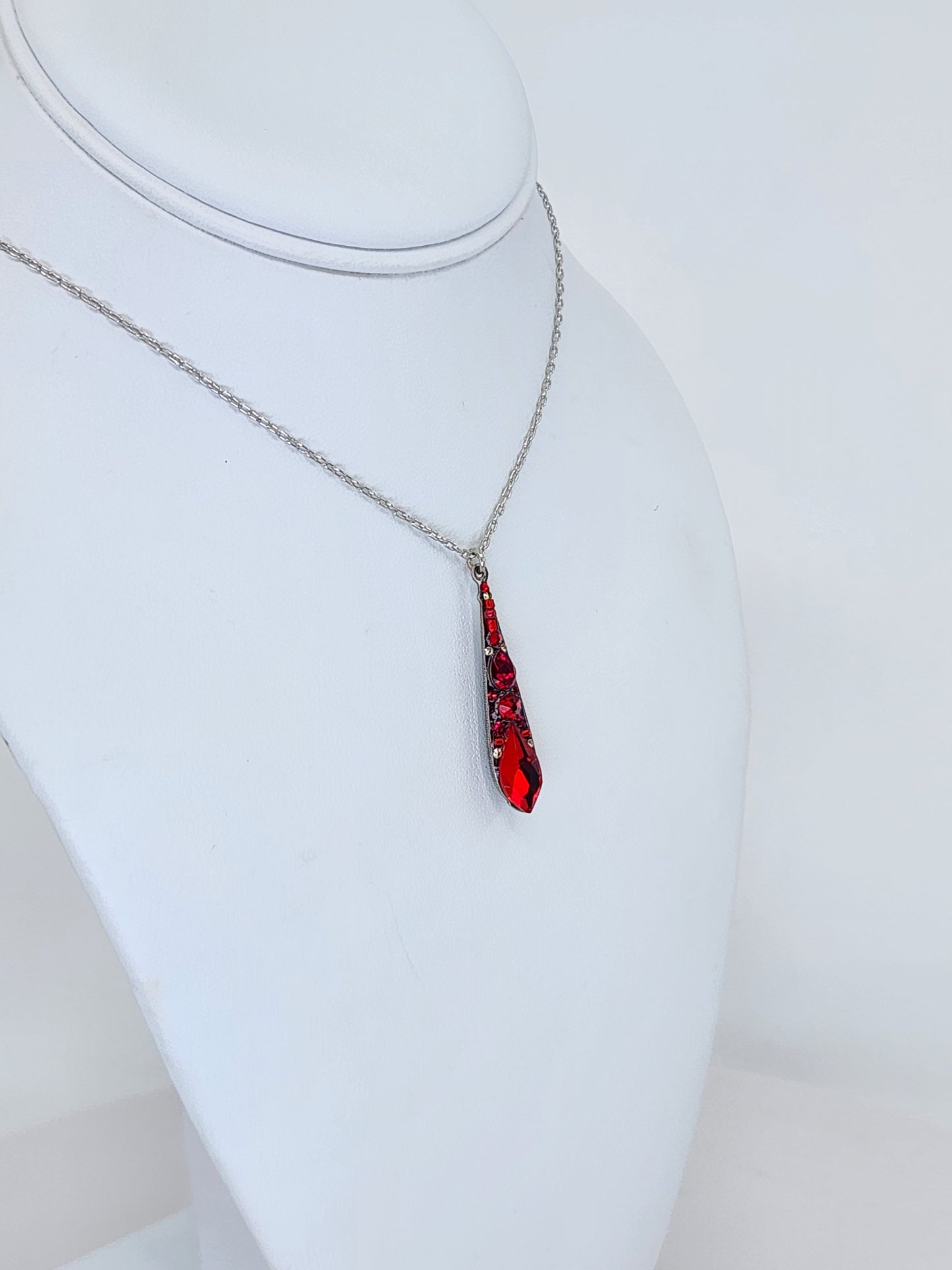 Firefly - Red Teardrop Necklace featuring Swarovski Crystals