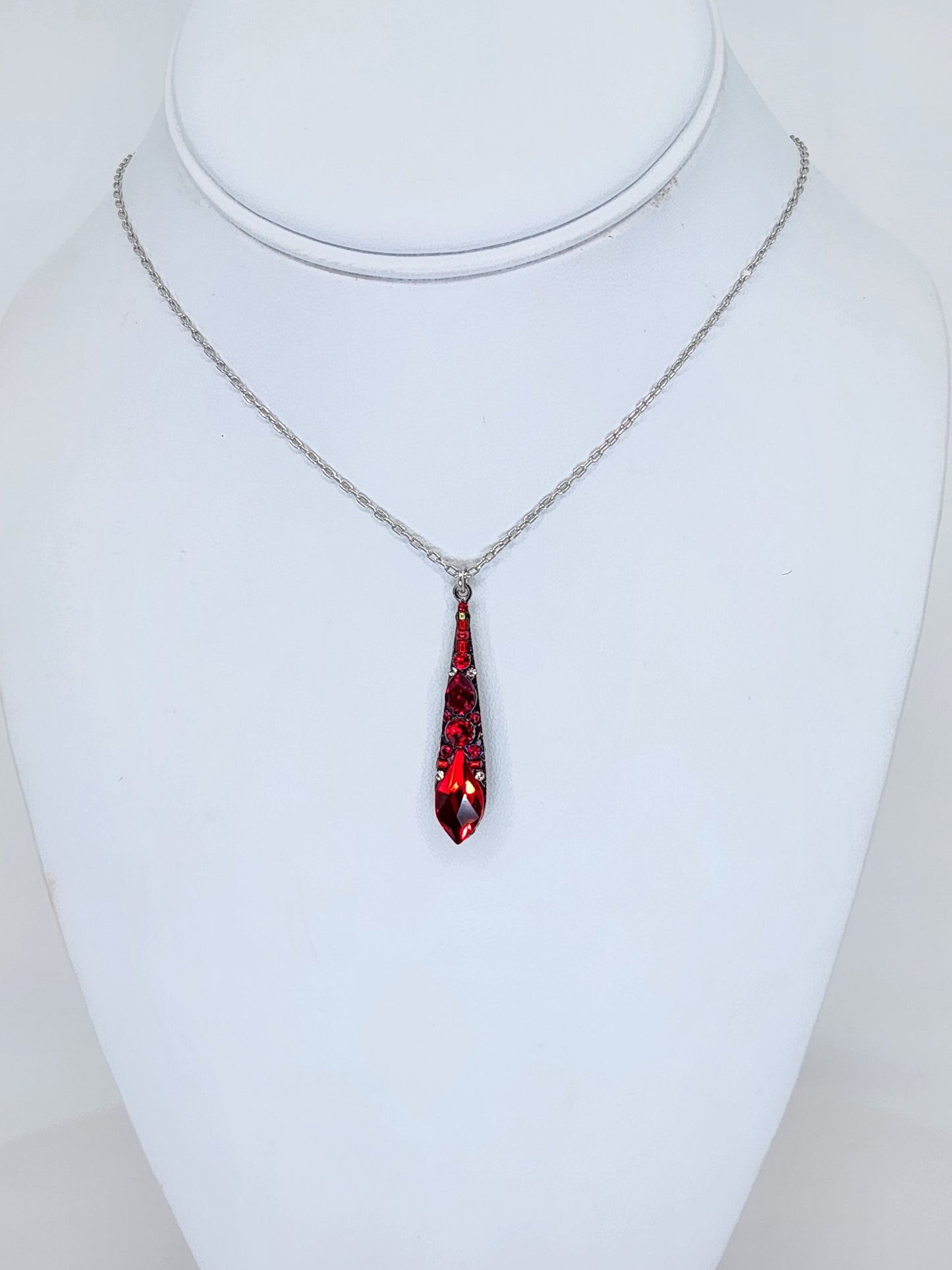 Firefly - Red Teardrop Necklace featuring Swarovski Crystals