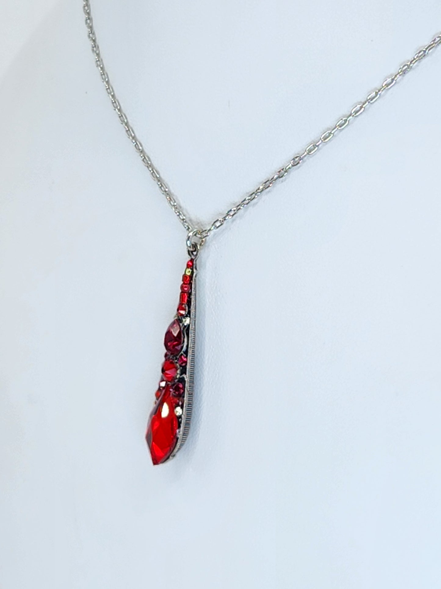 Firefly - Red Teardrop Necklace featuring Swarovski Crystals