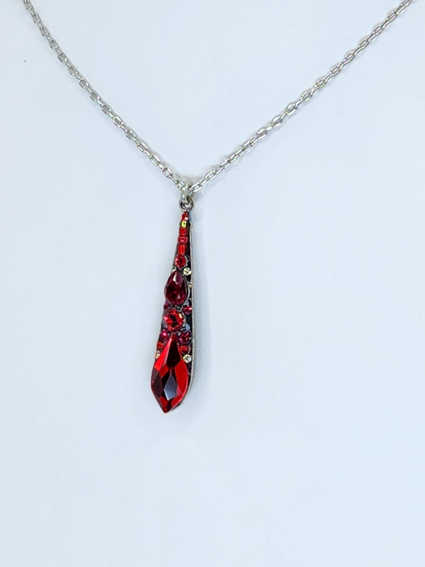 Firefly - Red Teardrop Necklace featuring Swarovski Crystals