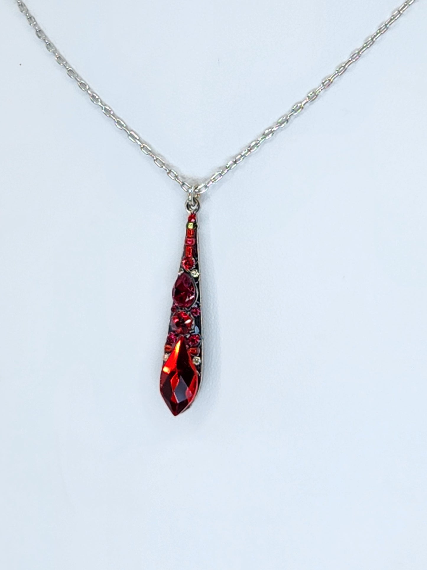 Firefly - Red Teardrop Necklace featuring Swarovski Crystals