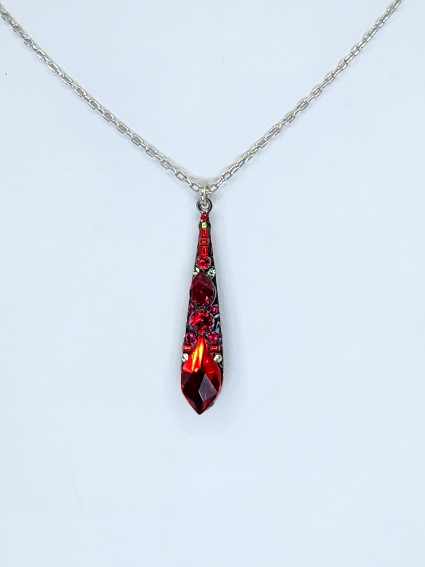 Firefly - Red Teardrop Necklace featuring Swarovski Crystals