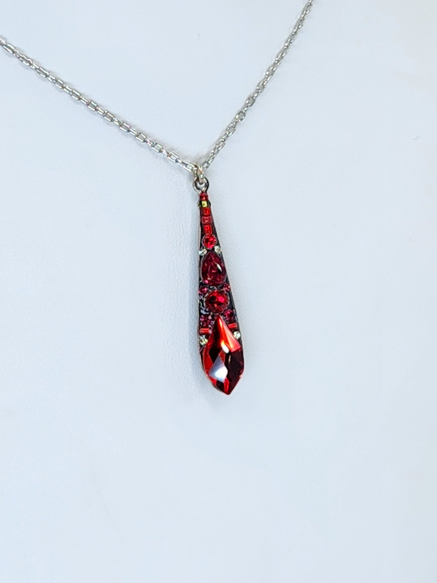 Firefly - Red Teardrop Necklace featuring Swarovski Crystals