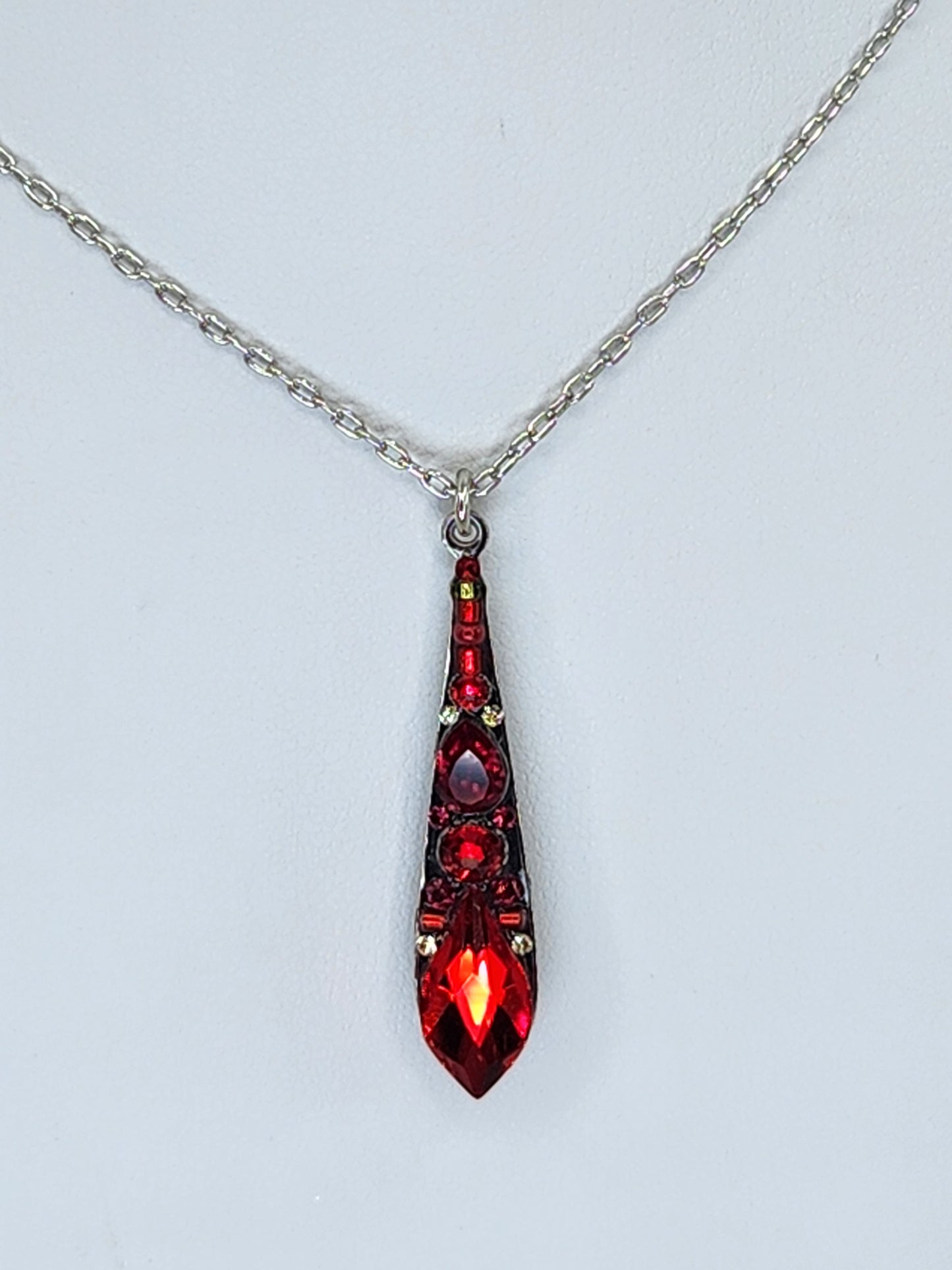 Firefly - Red Teardrop Necklace featuring Swarovski Crystals