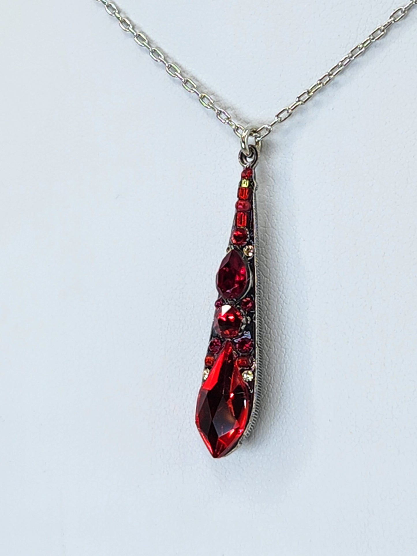 Firefly - Red Teardrop Necklace featuring Swarovski Crystals