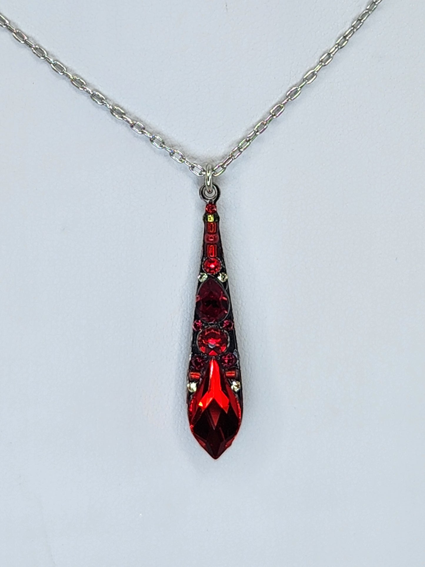 Firefly - Red Teardrop Necklace featuring Swarovski Crystals