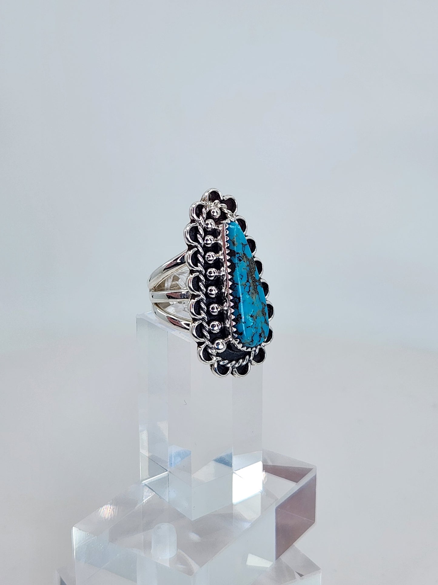 Desert Treasure:  Turquoise Ring Set in Sterling Silver