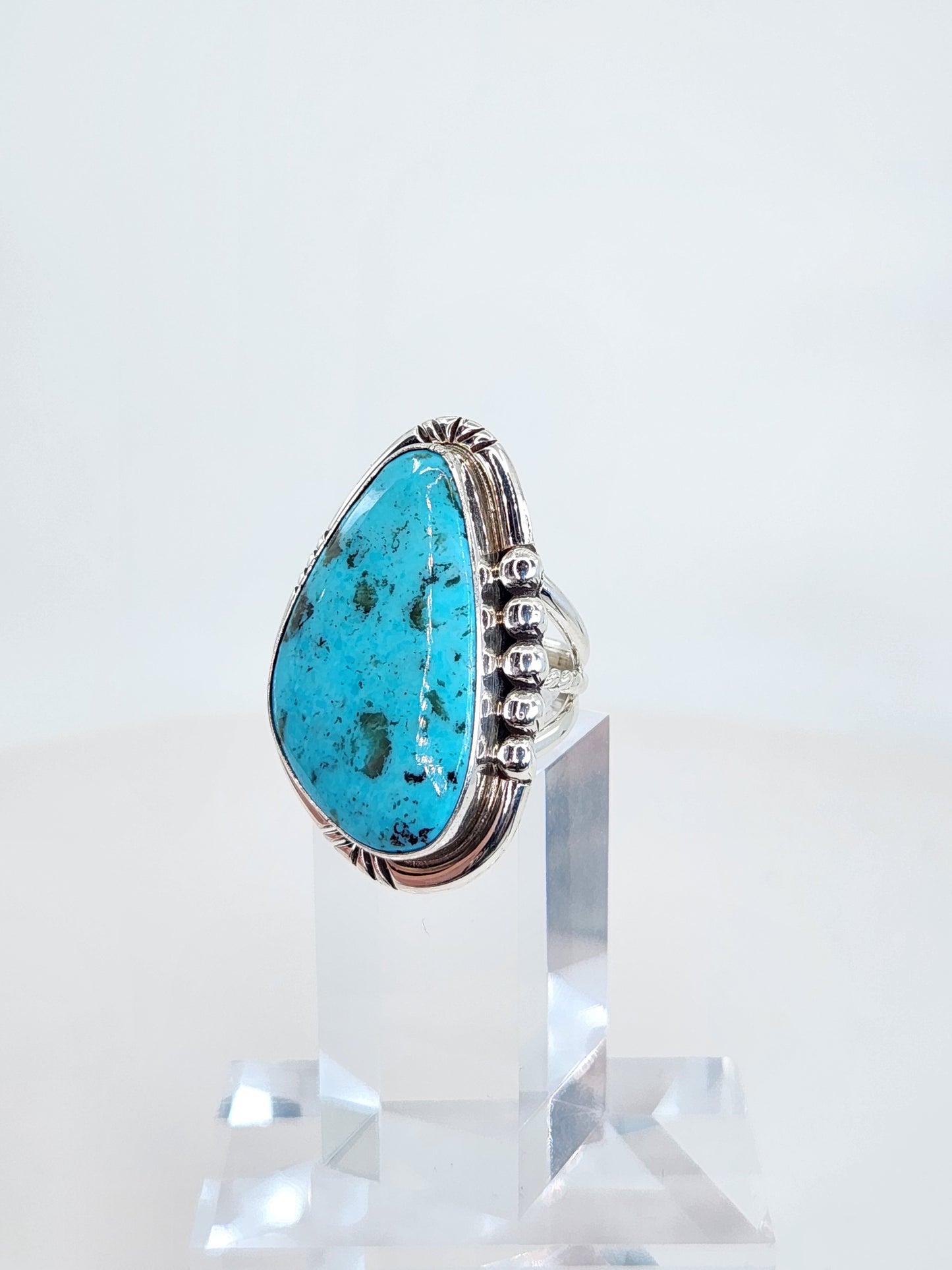 Desert Treasure:  Turquoise Ring Set in Sterling Silver