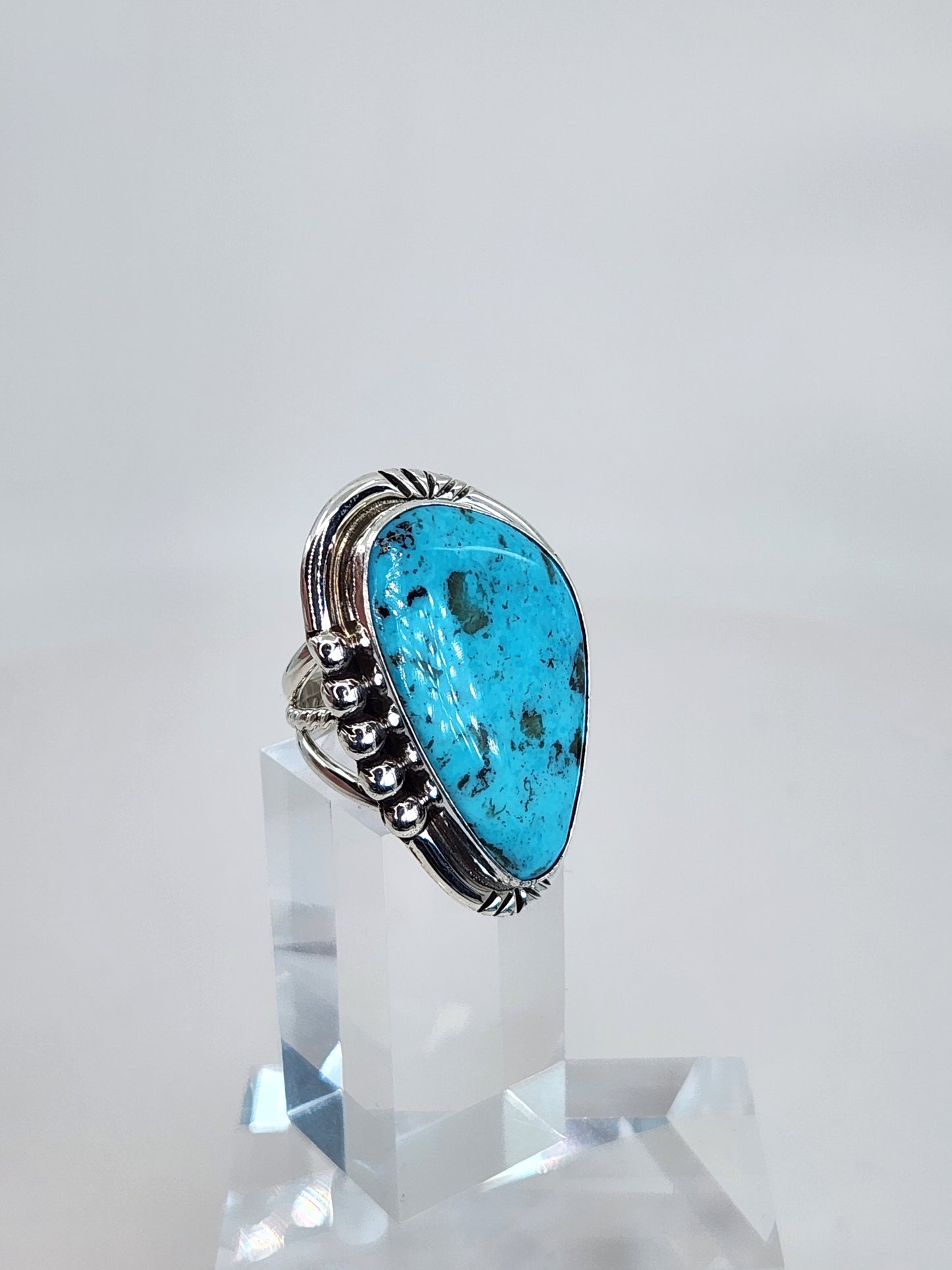 Desert Treasure:  Turquoise Ring Set in Sterling Silver