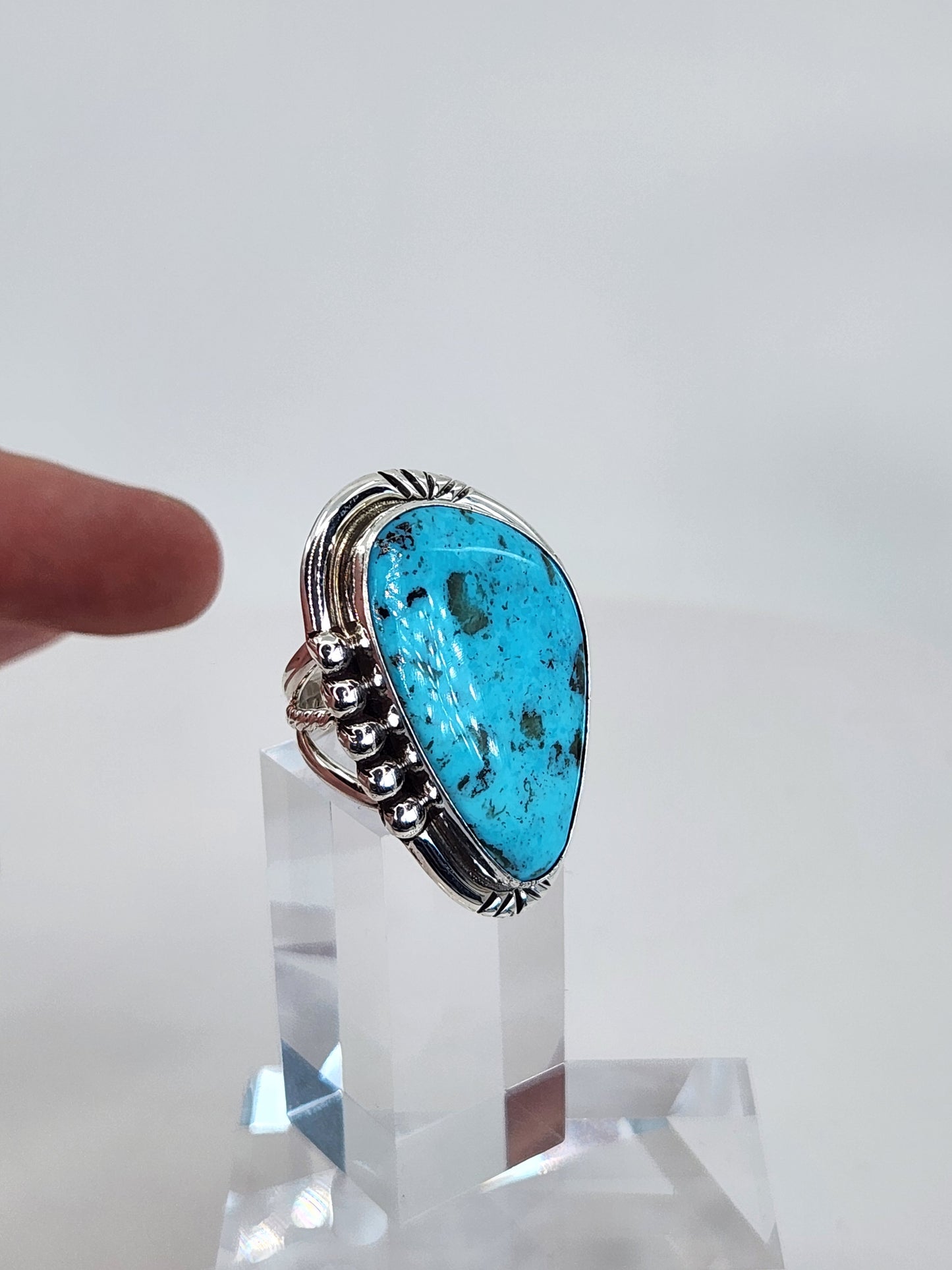 Desert Treasure:  Turquoise Ring Set in Sterling Silver