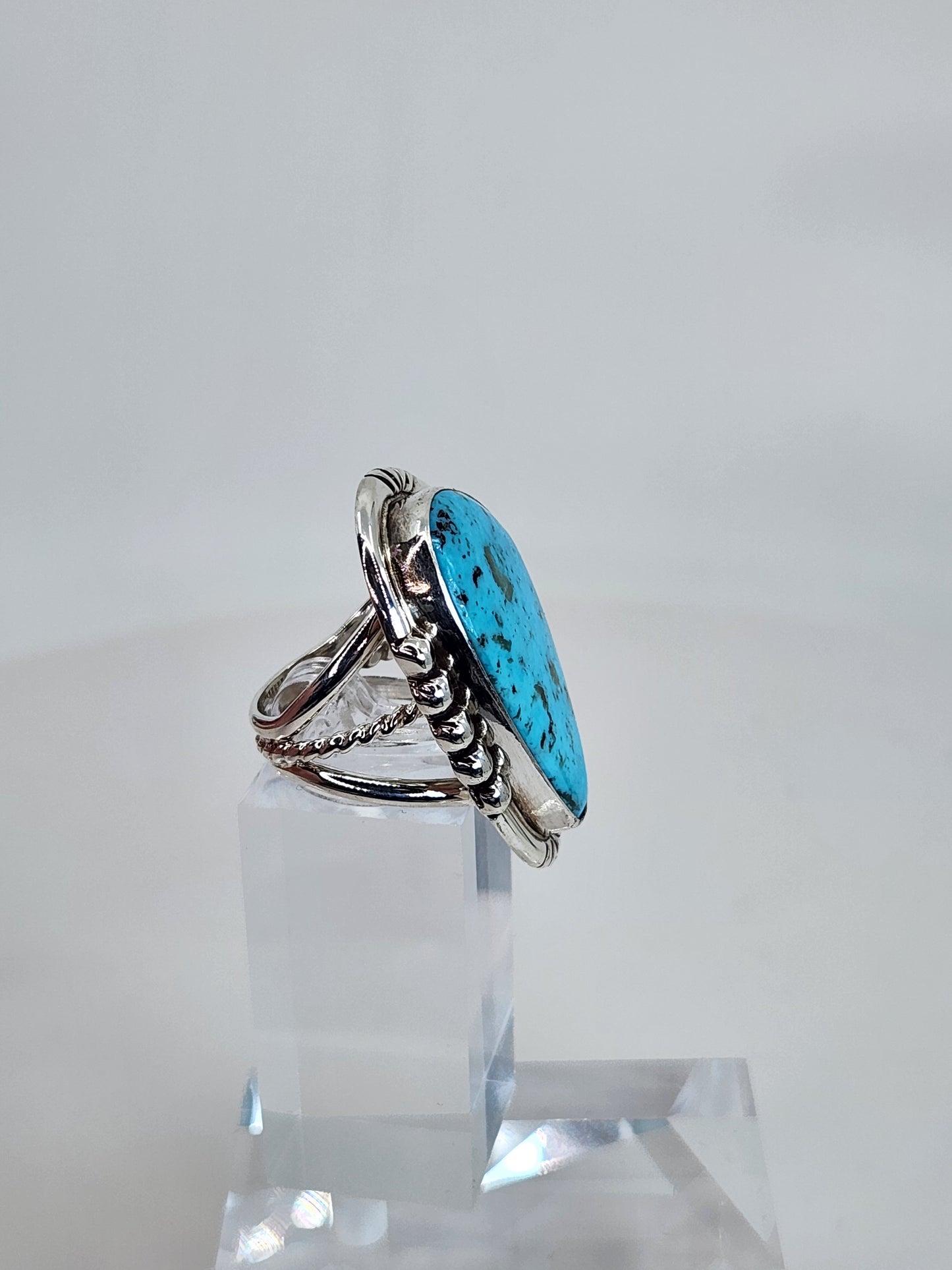 Desert Treasure:  Turquoise Ring Set in Sterling Silver