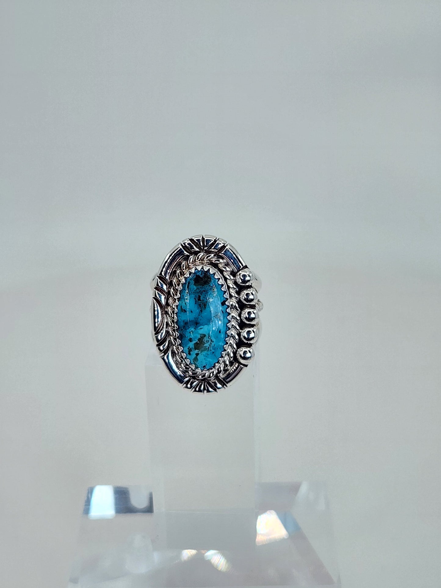 Desert Treasure:  Turquoise Ring Set in Sterling Silver