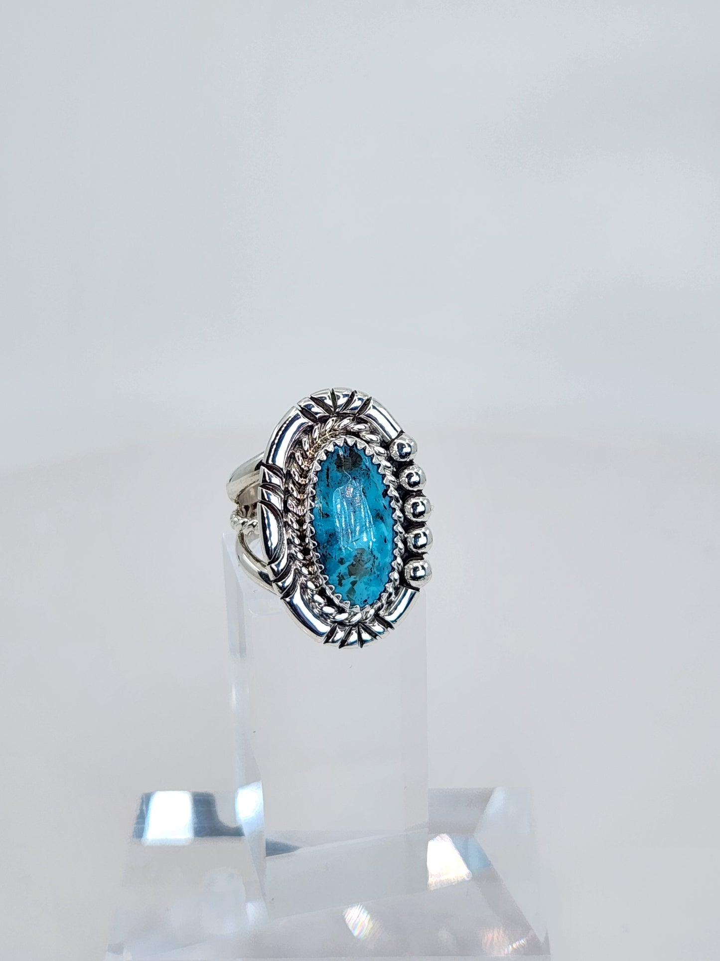 Desert Treasure:  Turquoise Ring Set in Sterling Silver