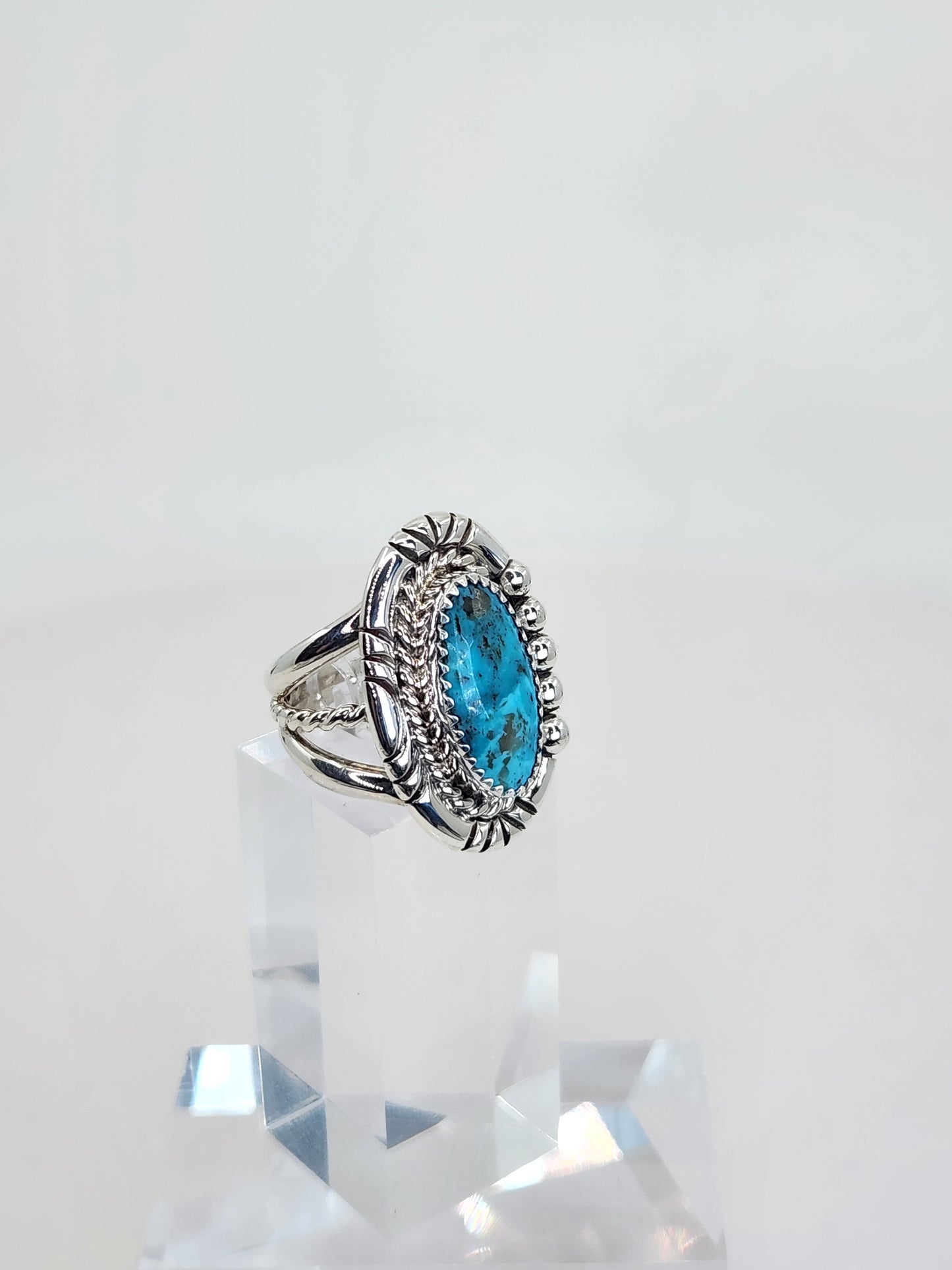 Desert Treasure:  Turquoise Ring Set in Sterling Silver