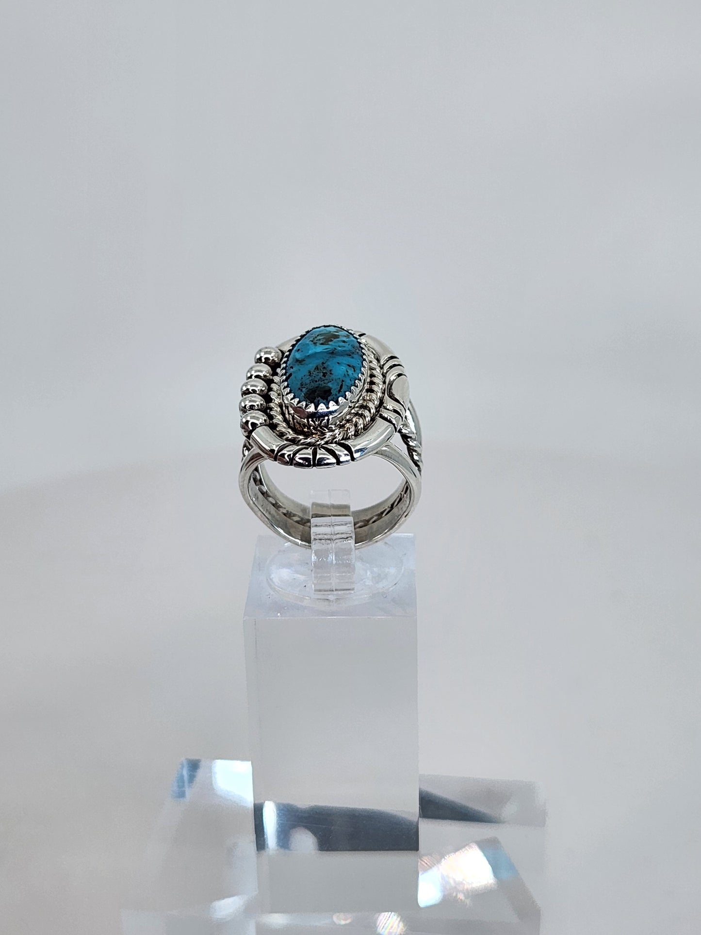 Desert Treasure:  Turquoise Ring Set in Sterling Silver