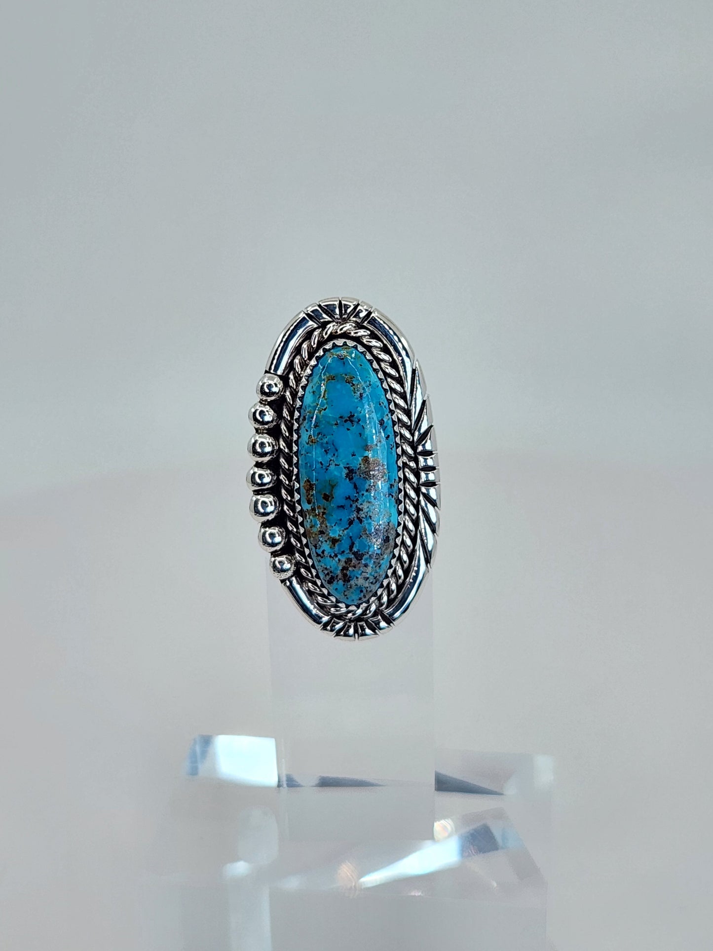 Desert Treasure:  Turquoise Ring Set in Sterling Silver