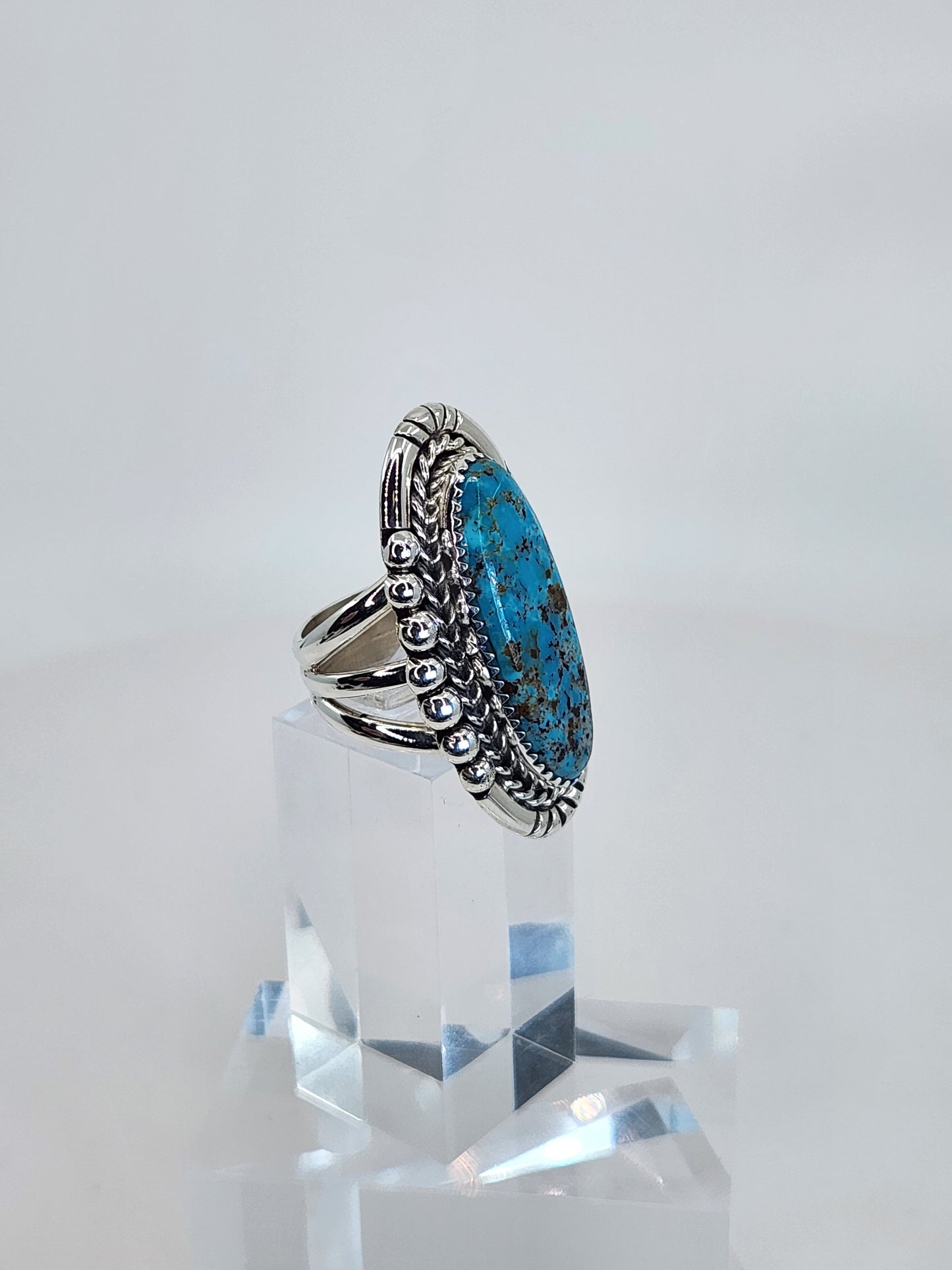 Desert Treasure:  Turquoise Ring Set in Sterling Silver