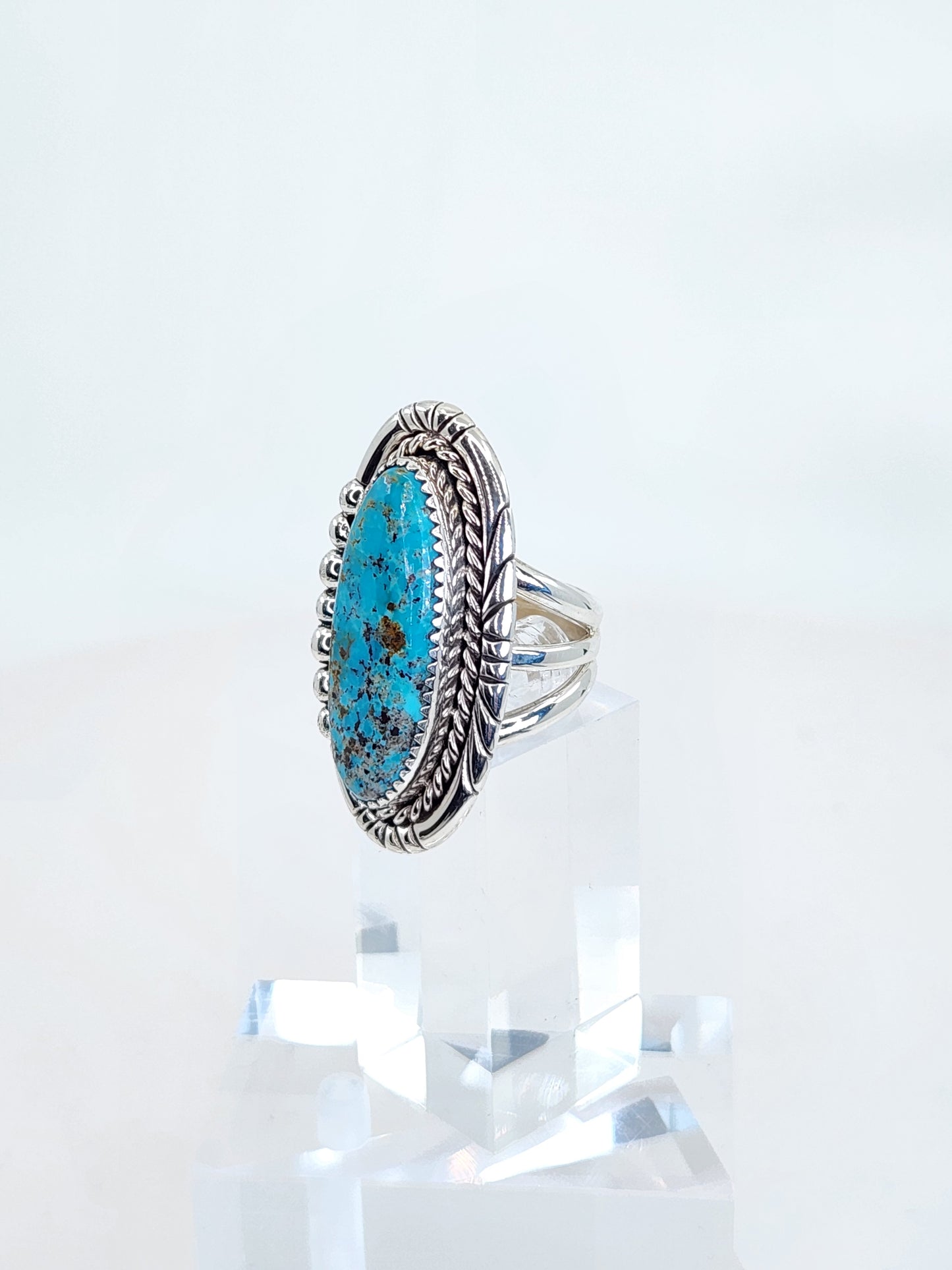 Desert Treasure:  Turquoise Ring Set in Sterling Silver