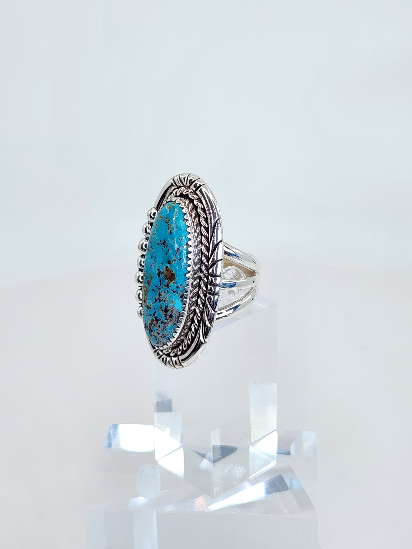 Desert Treasure:  Turquoise Ring Set in Sterling Silver