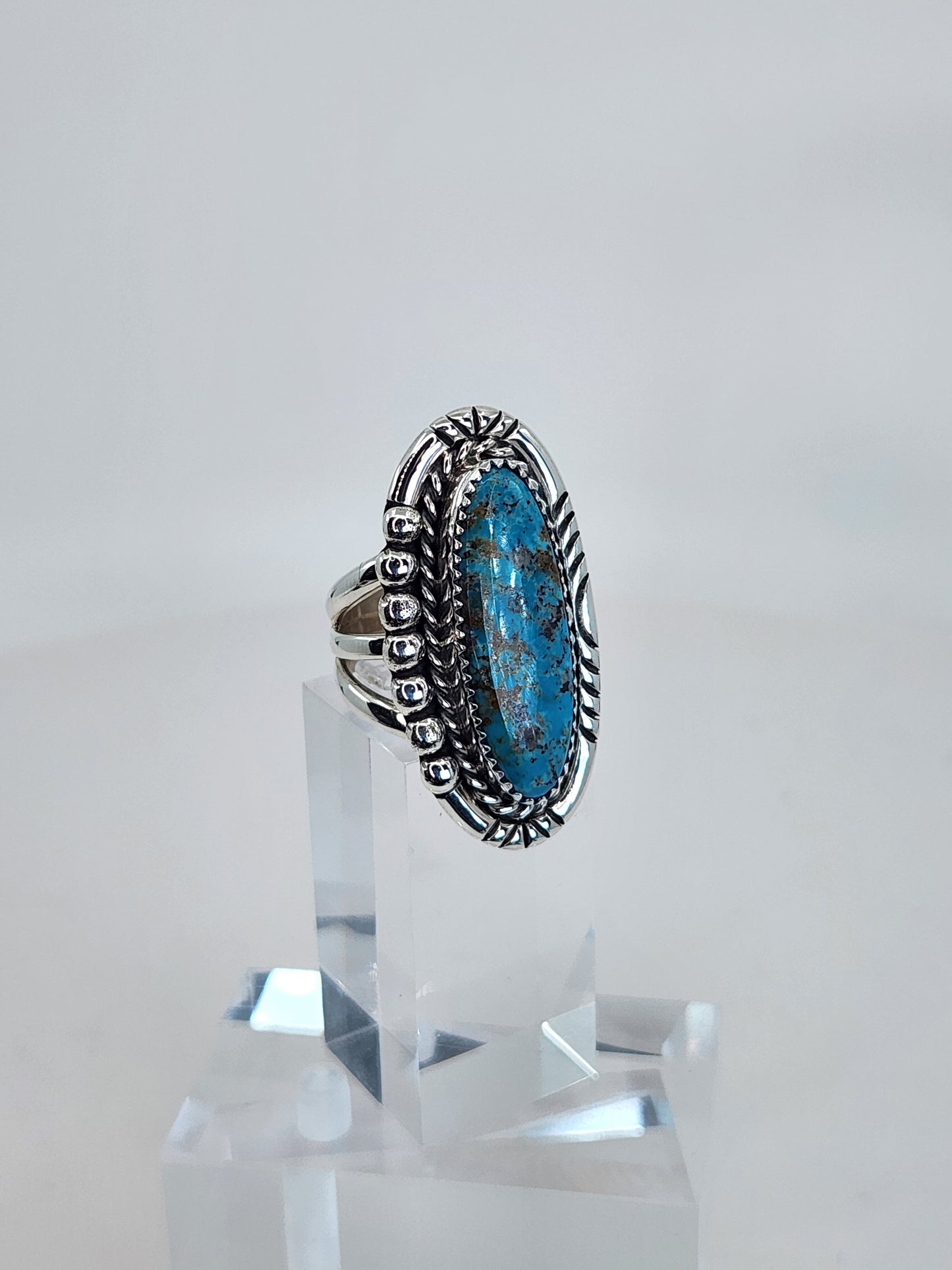 Desert Treasure:  Turquoise Ring Set in Sterling Silver